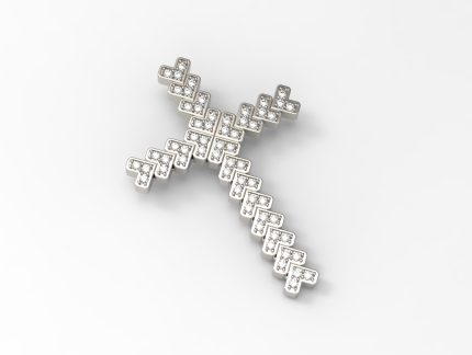 3d jewelry file-diamond cross pendant